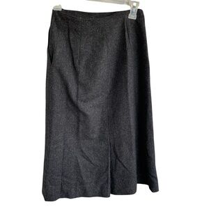 Vintage Black Wool Skirt The Villager Women’s Size 8 Dark Academia 80s 90s